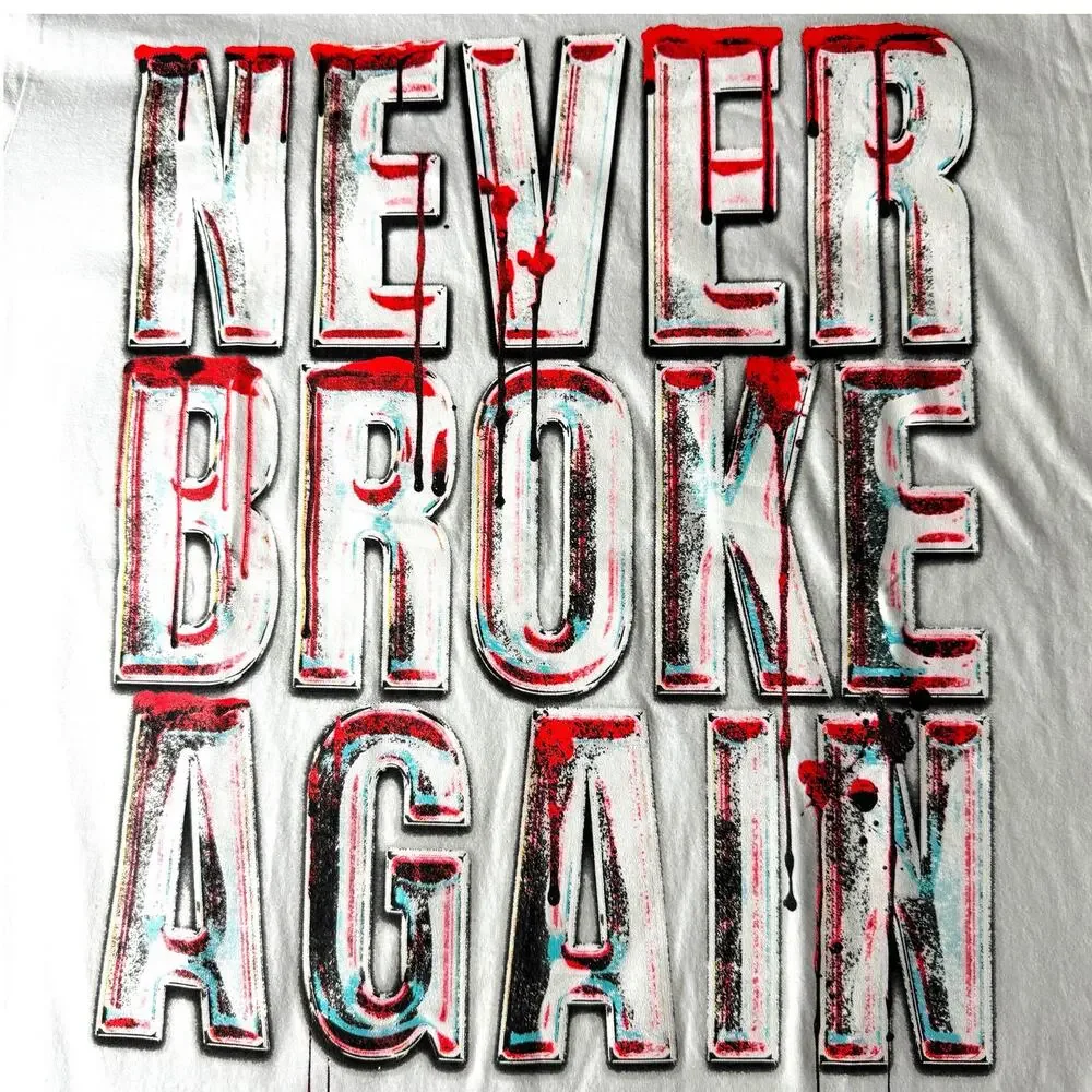 Never Broke Again Bloody Drip Big Logo T-shirt Men’s L - Streetwear HipHop Rap - Picture 3 of 12